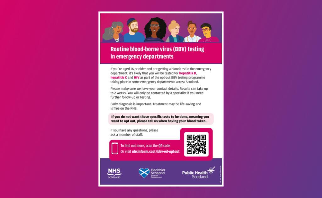 Routine blood-borne virus testing to start at NHS Lothian’s Emergency Departments